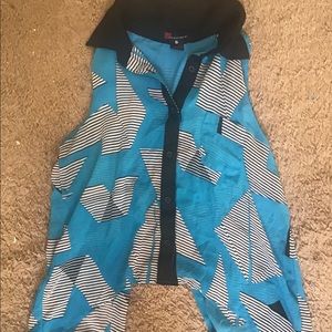 Multicolor Sleeveless Buttondown Blouse💙